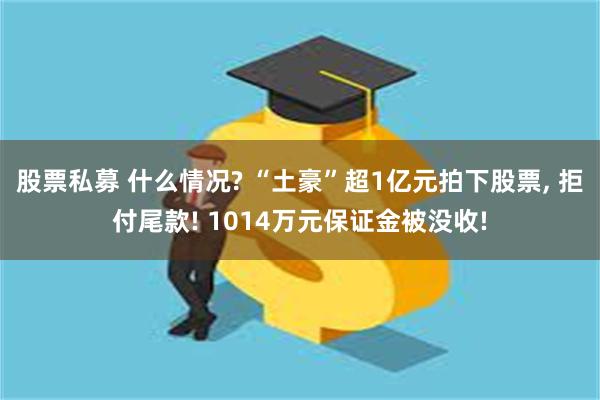 股票私募 什么情况? “土豪”超1亿元拍下股票, 拒付尾款! 1014万元保证金被没收!