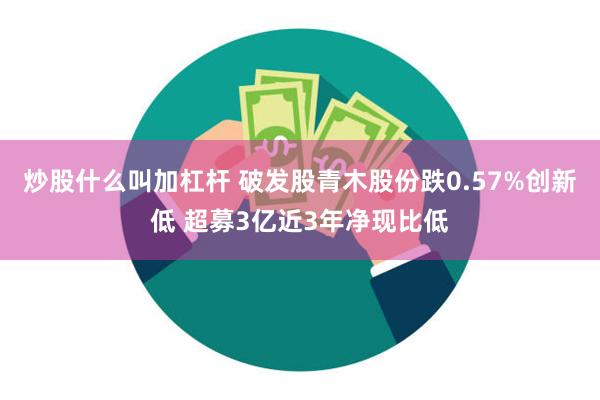 炒股什么叫加杠杆 破发股青木股份跌0.57%创新低 超募3亿近3年净现比低