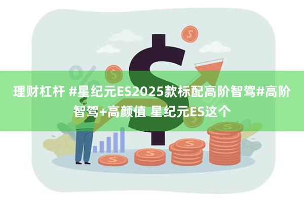 理财杠杆 #星纪元ES2025款标配高阶智驾#高阶智驾+高颜值 星纪元ES这个